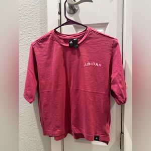 adidas Rose Pink Logo Short Sleeve Tee